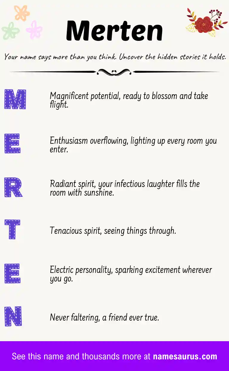 Acrostic poem about Merten.