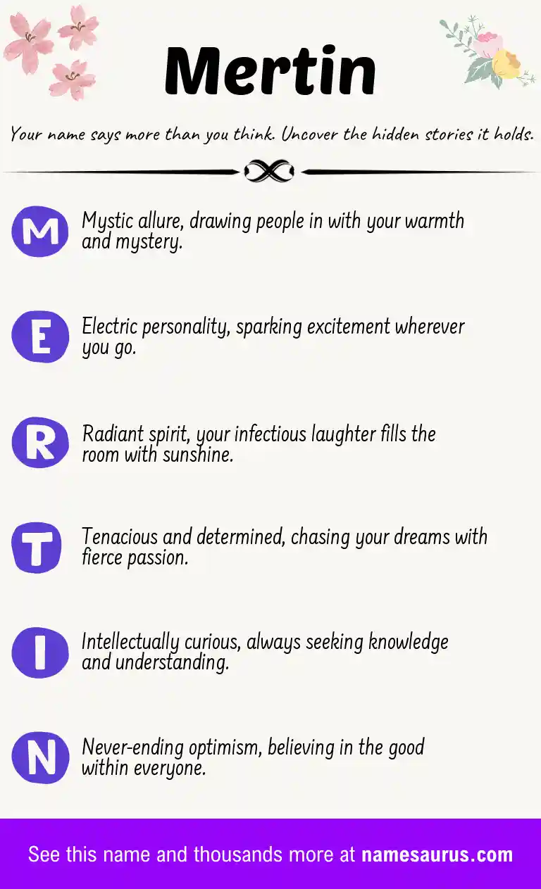 Acrostic poem about Mertin.