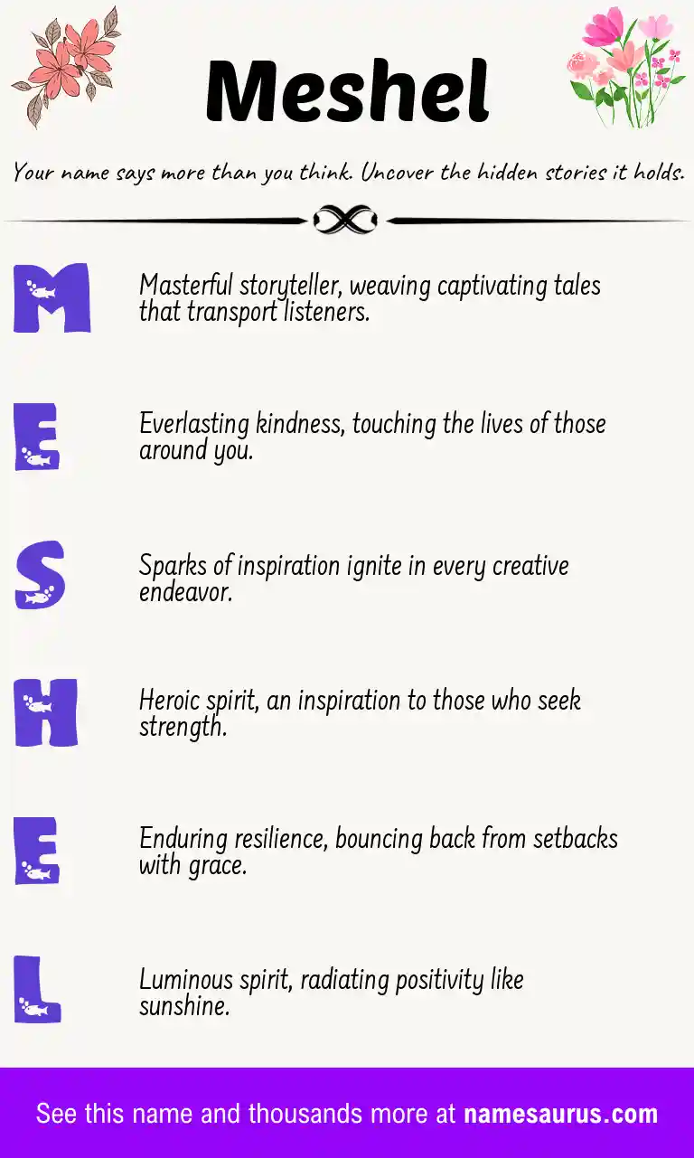 Acrostic poem about Meshel.