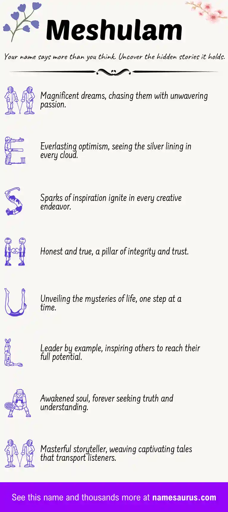 Acrostic poem about Meshulam.