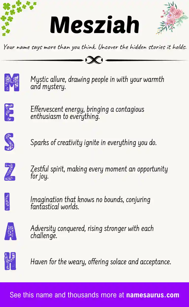 Acrostic poem about Mesziah.