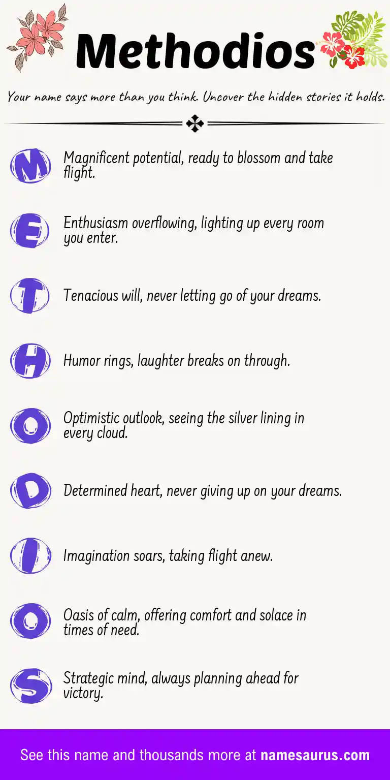 Acrostic poem about Methodios.