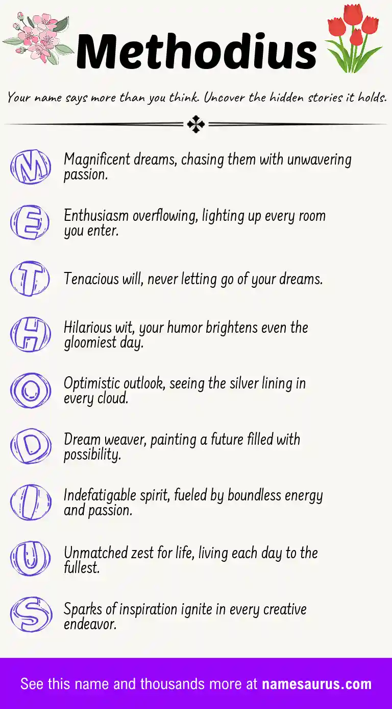 Acrostic poem about Methodius.