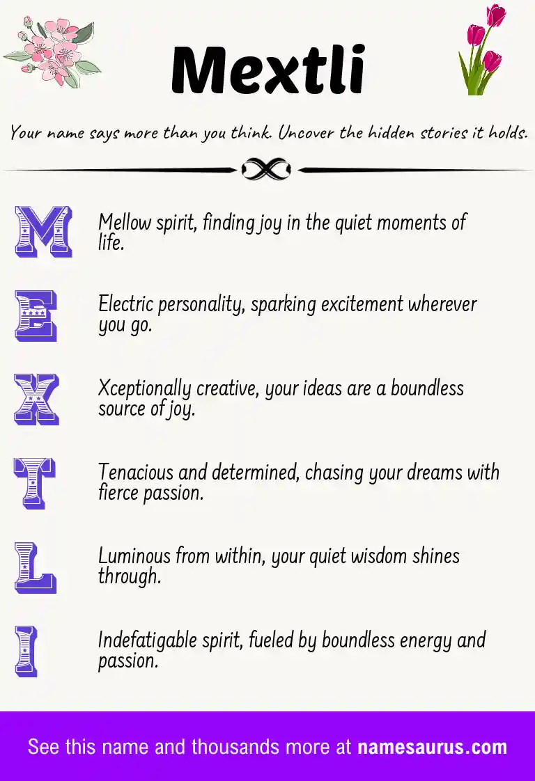 Acrostic poem about Mextli.