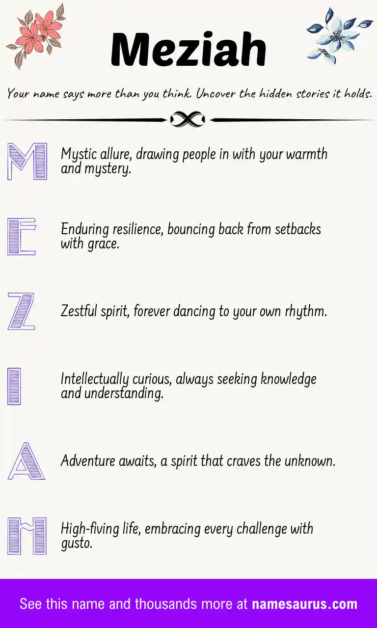 Acrostic poem about Meziah.