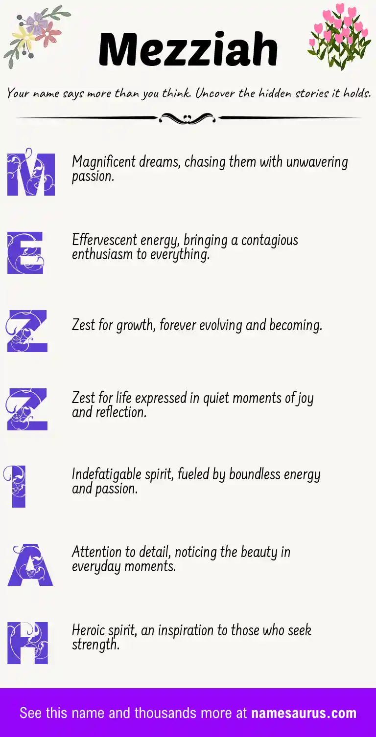 Acrostic poem about Mezziah.