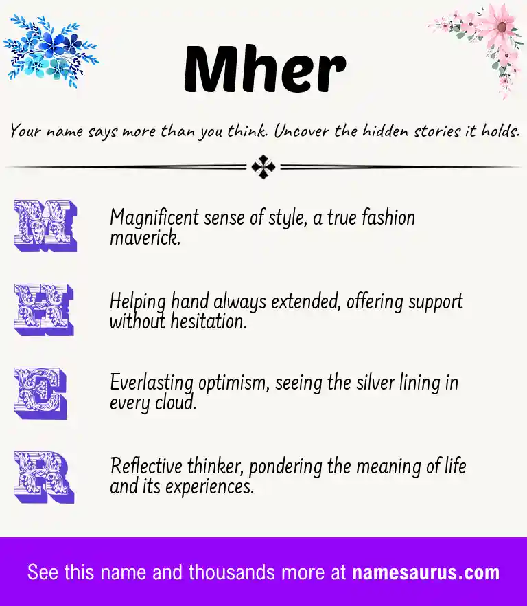 Acrostic poem about Mher.