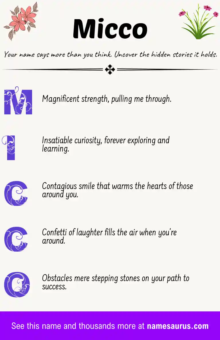 Acrostic poem about Micco.