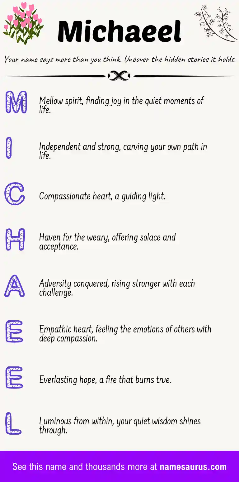 Acrostic poem about Michaeel.