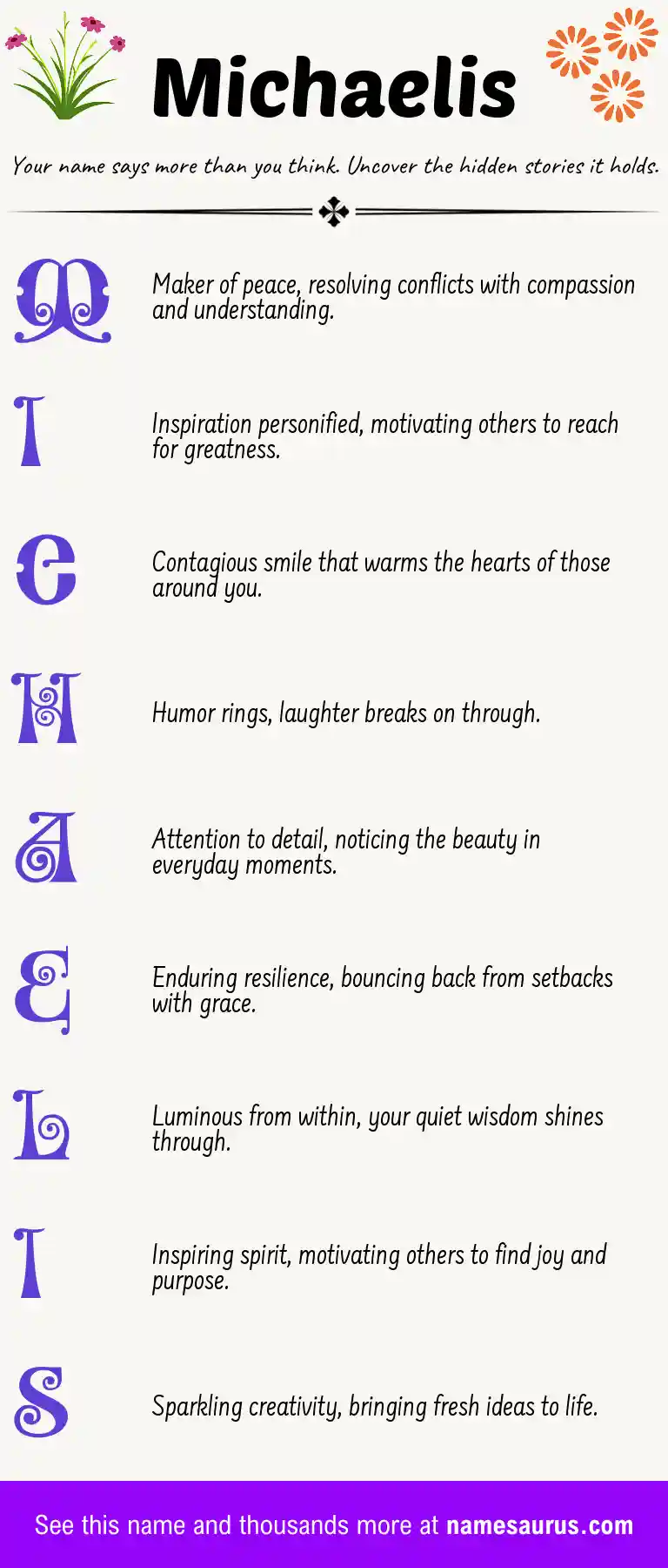 Acrostic poem about Michaelis.