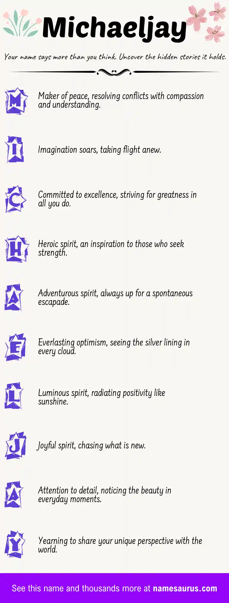 Acrostic poem about Michaeljay.