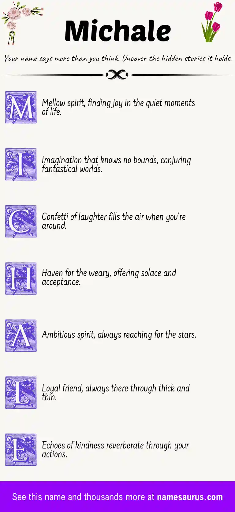 Acrostic poem about Michale.