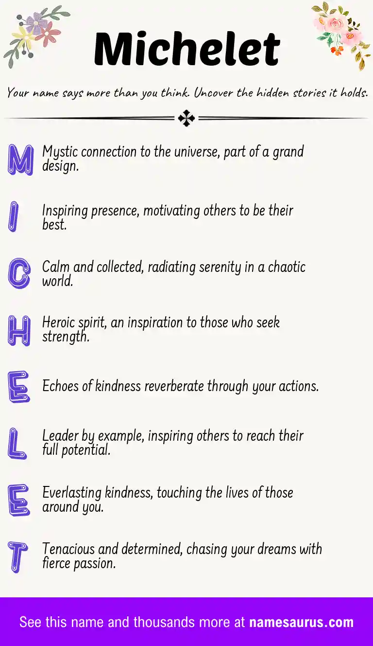 Acrostic poem about Michelet.