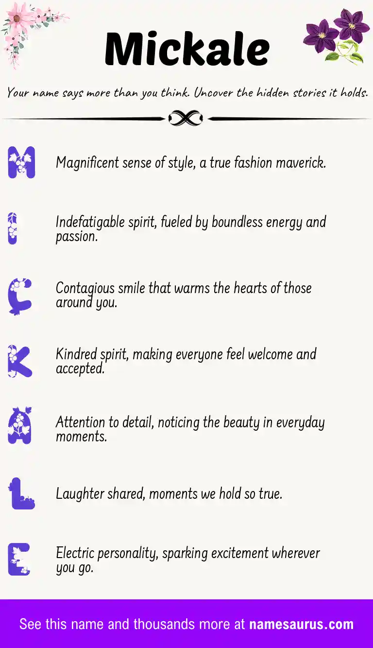 Acrostic poem about Mickale.