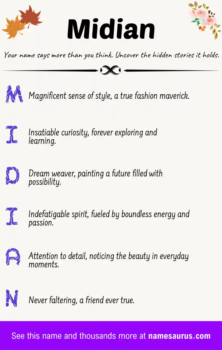 Acrostic poem about Midian.