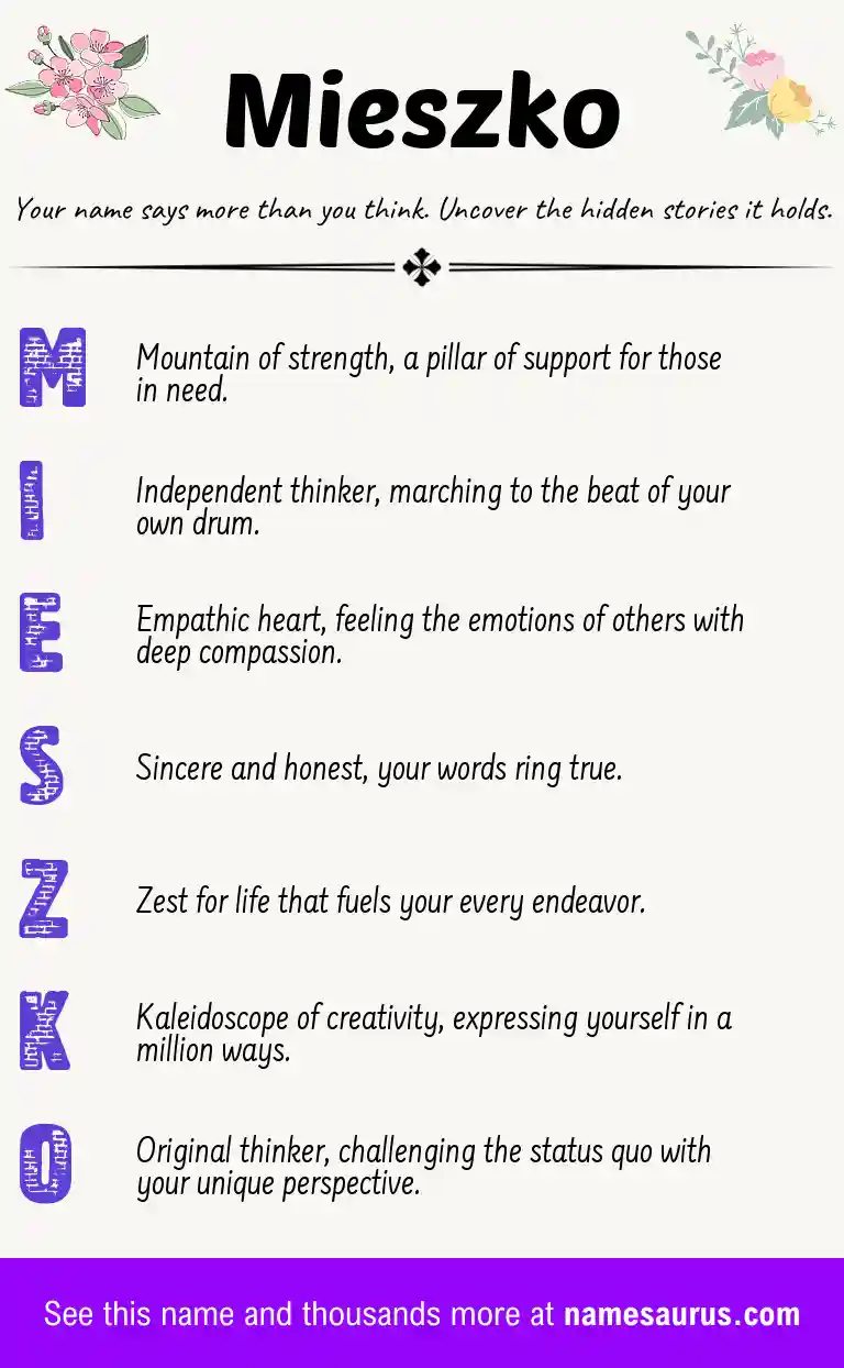 Acrostic poem about Mieszko.