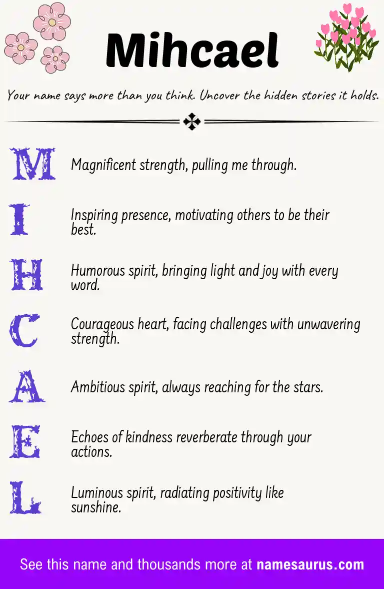 Acrostic poem about Mihcael.