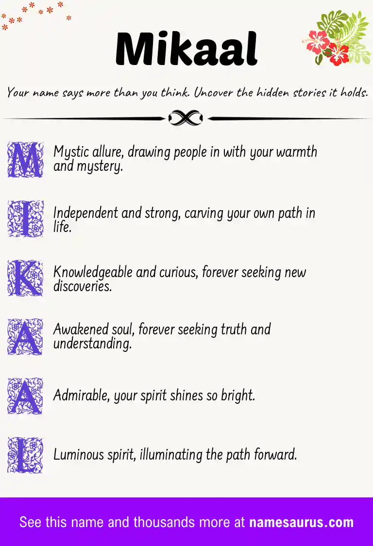 Acrostic poem about Mikaal.
