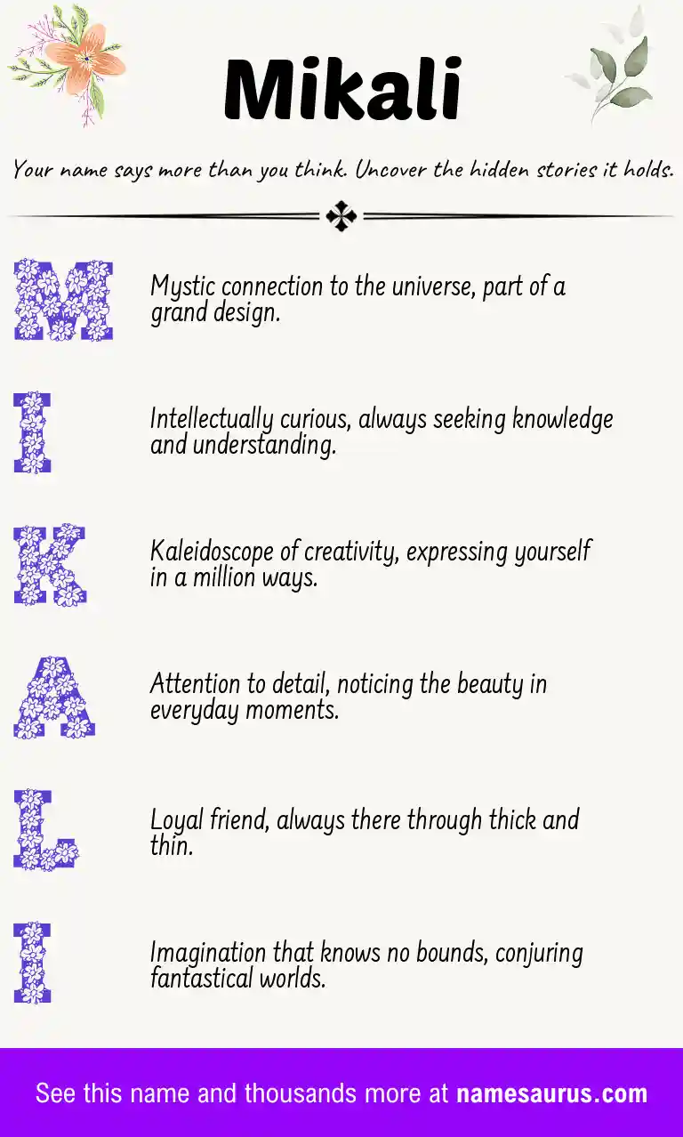 Acrostic poem about Mikali.