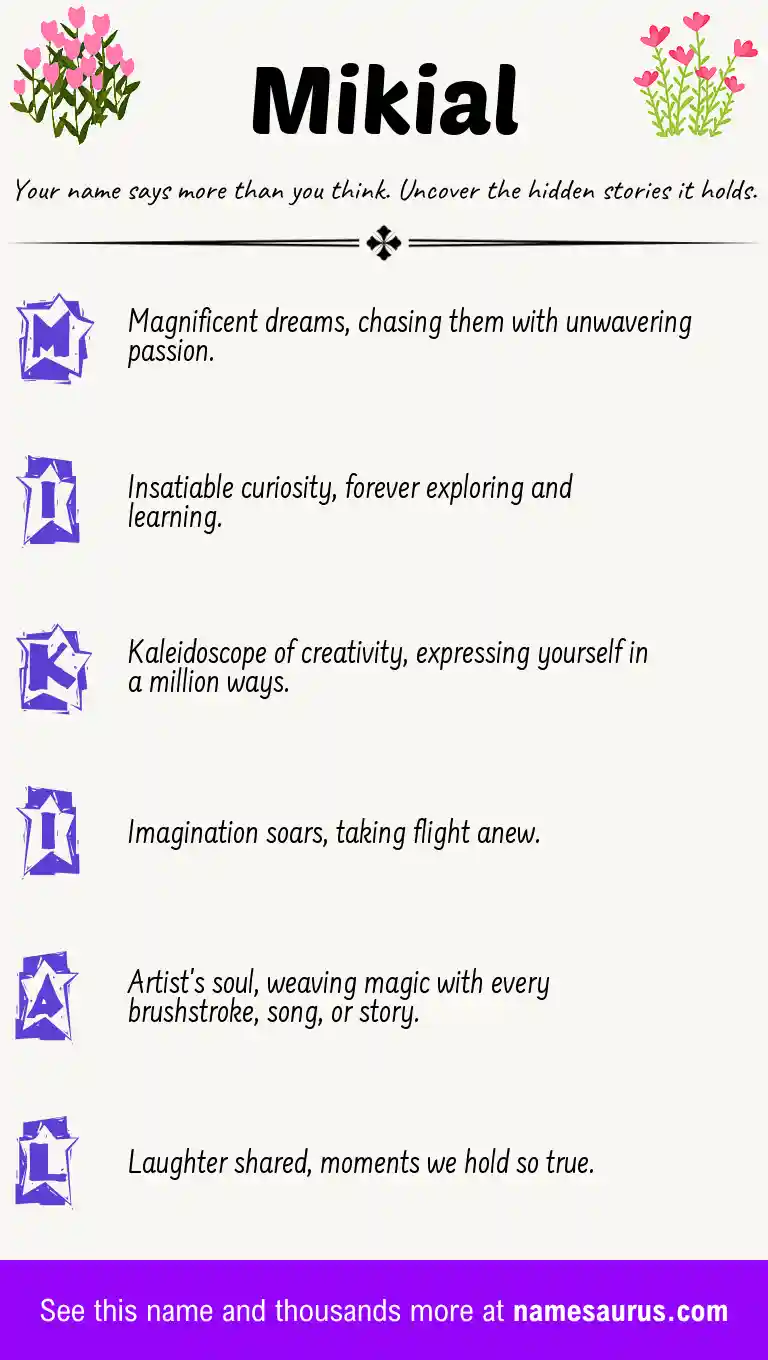 Acrostic poem about Mikial.