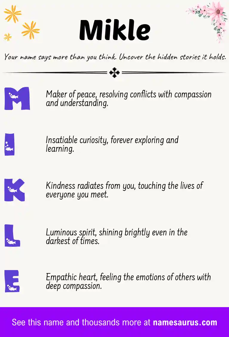 Acrostic poem about Mikle.