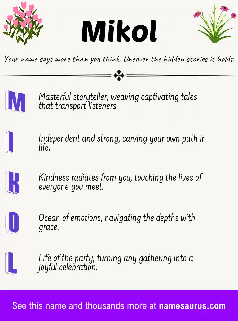 Acrostic poem about Mikol.