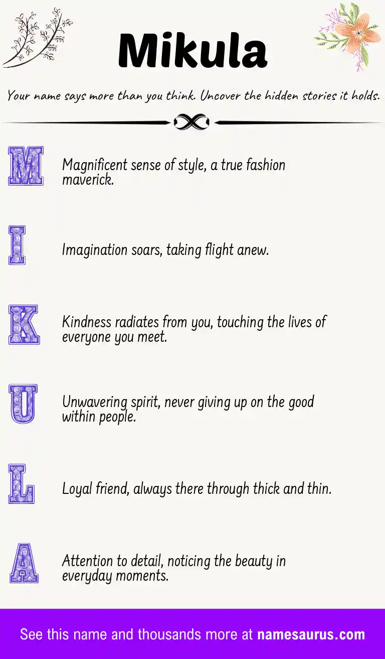 Acrostic poem about Mikula.