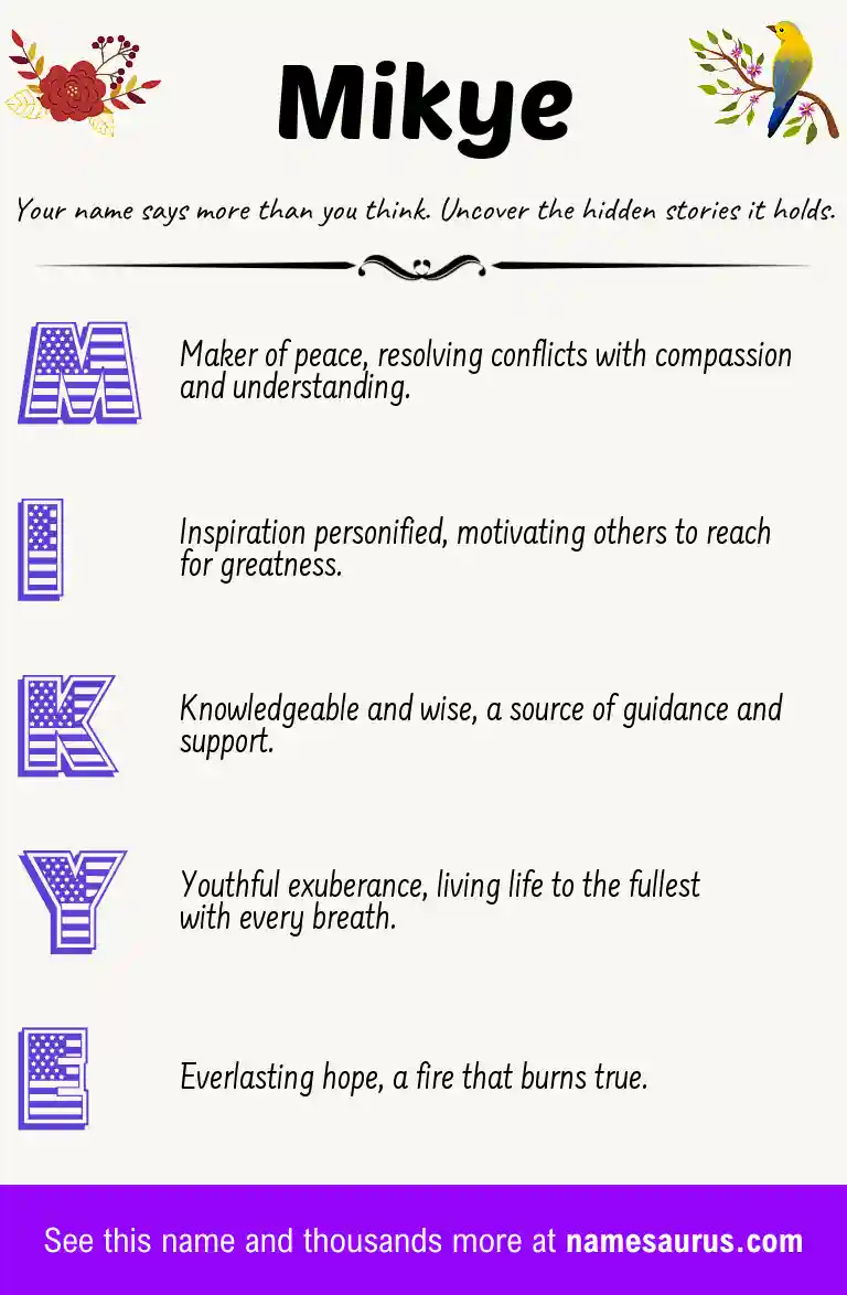 Acrostic poem about Mikye.