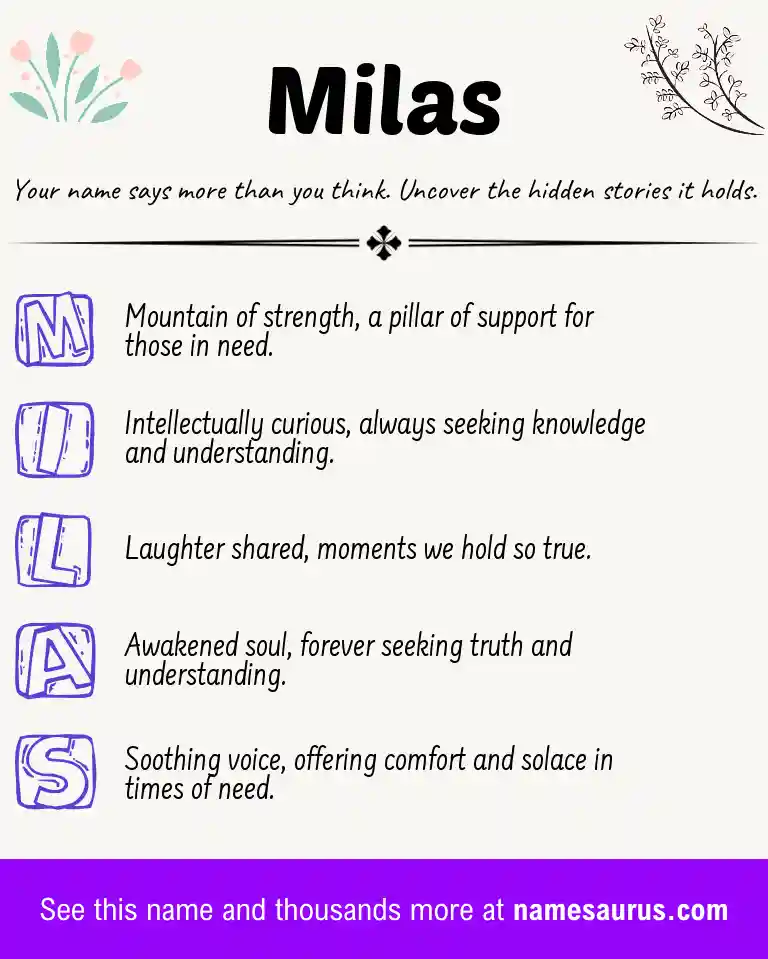 Acrostic poem about Milas.