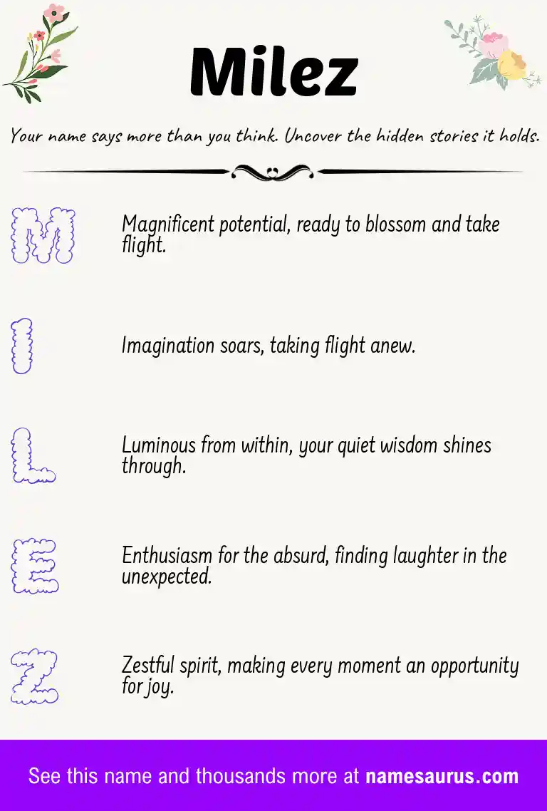 Acrostic poem about Milez.