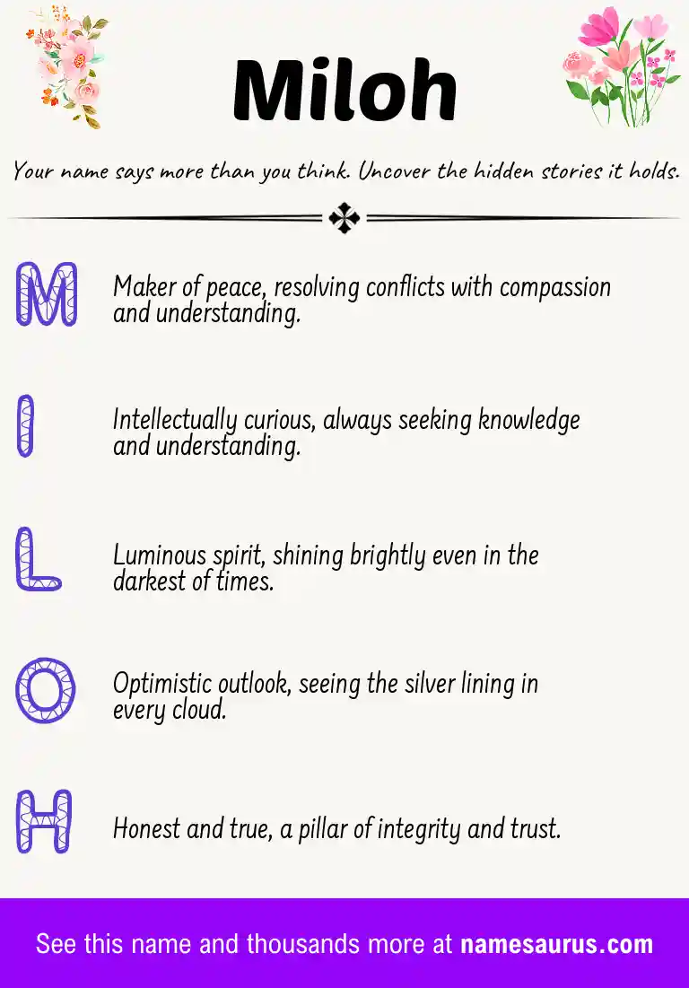 Acrostic poem about Miloh.