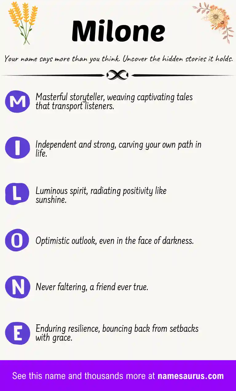 Acrostic poem about Milone.