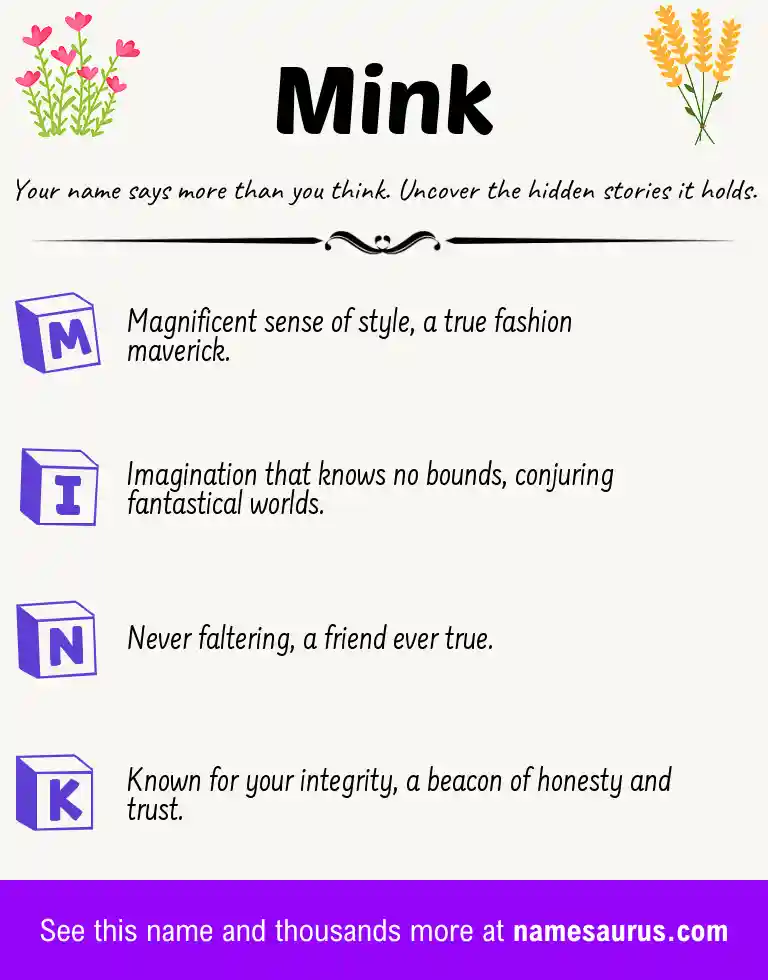 Acrostic poem about Mink.