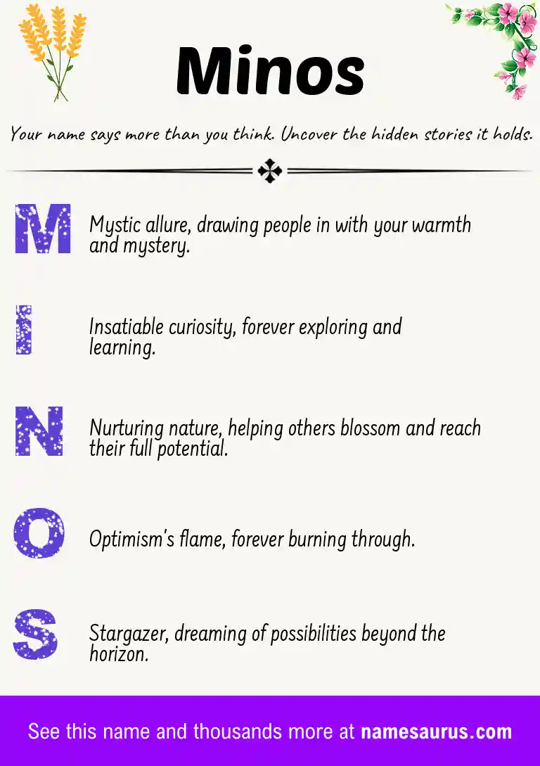 Acrostic poem about Minos.
