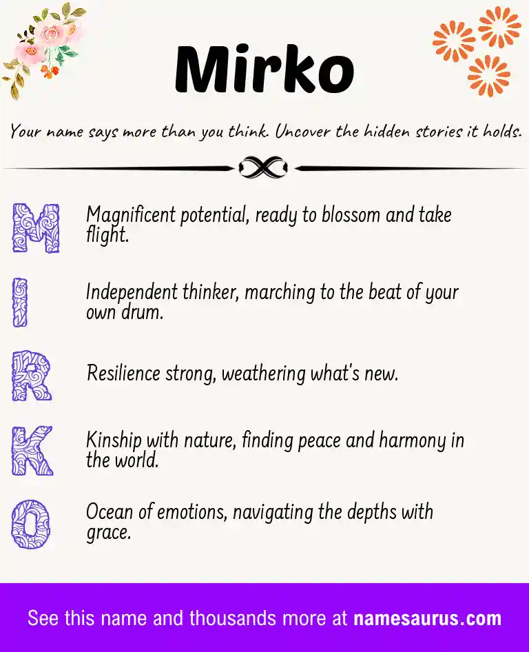 Acrostic poem about Mirko.