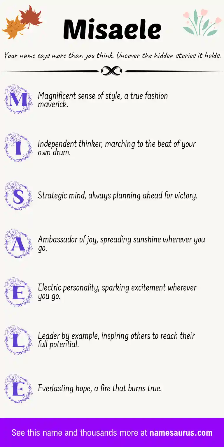 Acrostic poem about Misaele.