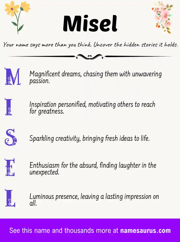 Acrostic poem about Misel.
