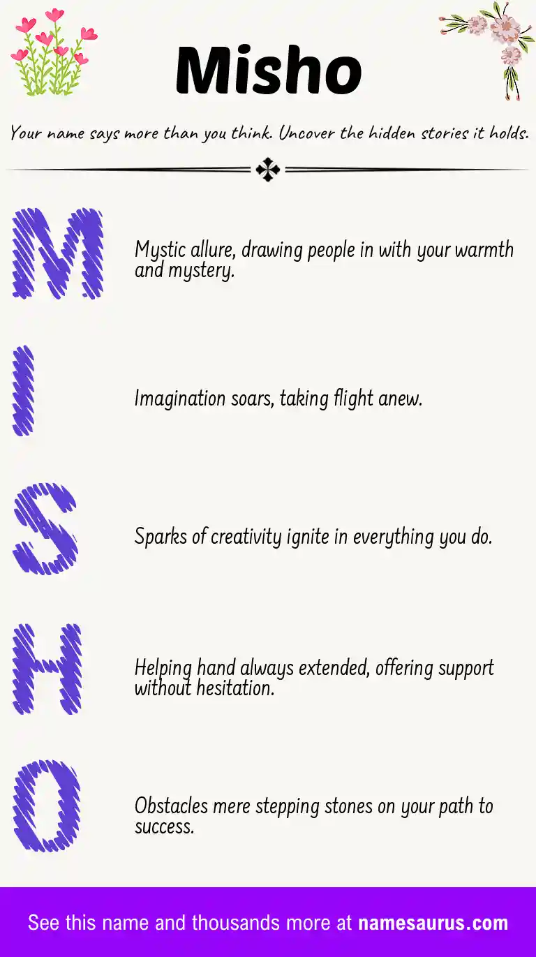 Acrostic poem about Misho.