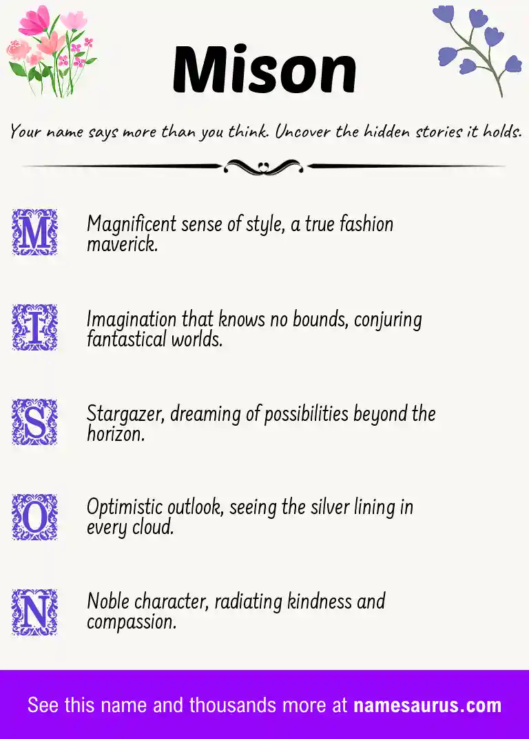 Acrostic poem about Mison.
