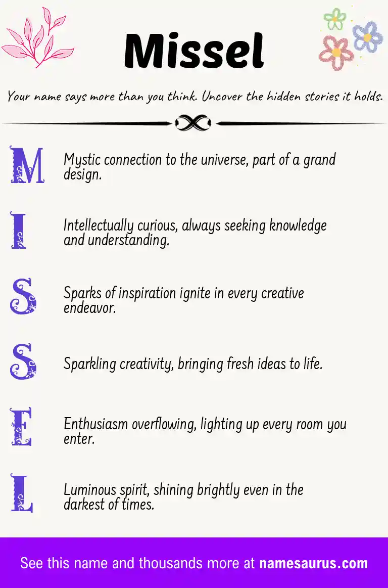 Acrostic poem about Missel.
