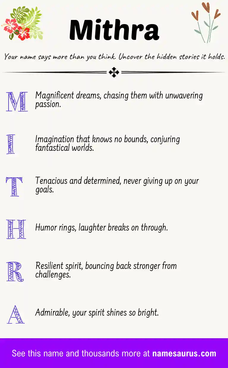 Acrostic poem about Mithra.