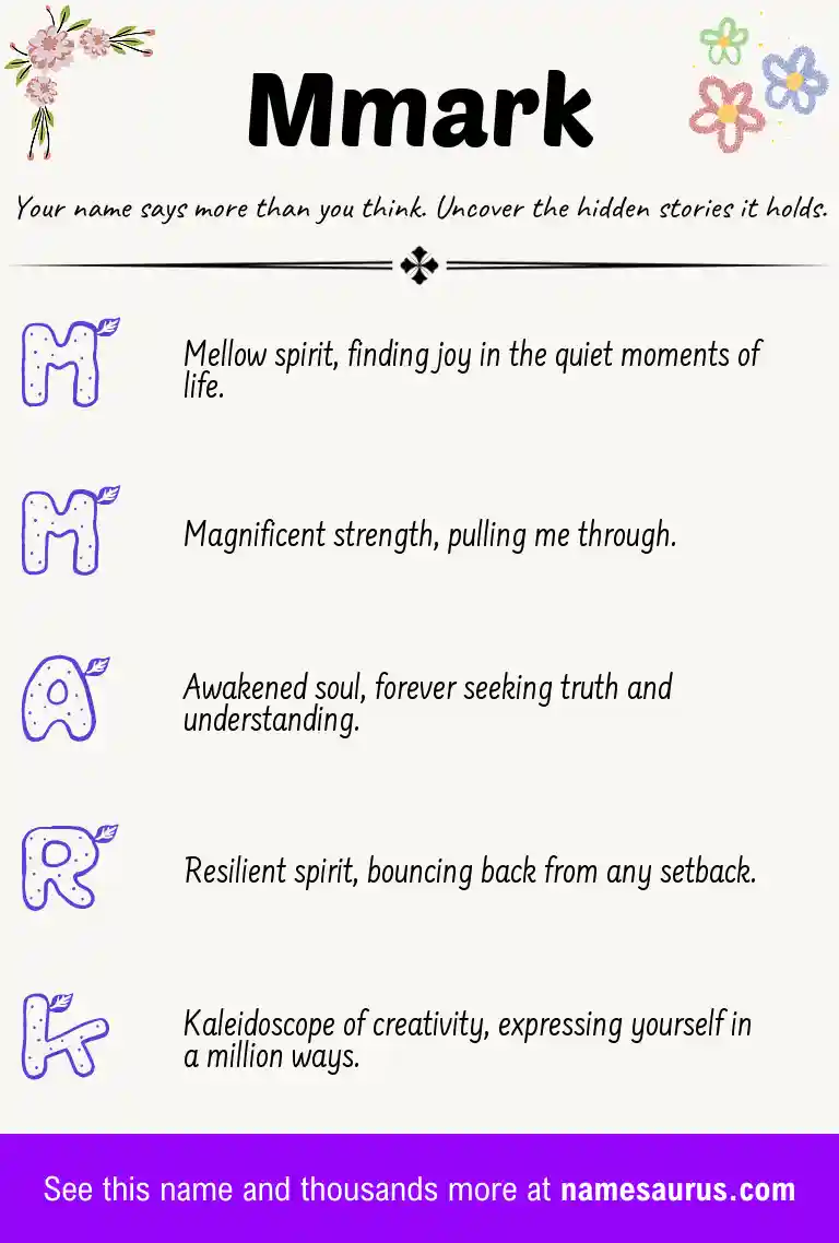 Acrostic poem about Mmark.