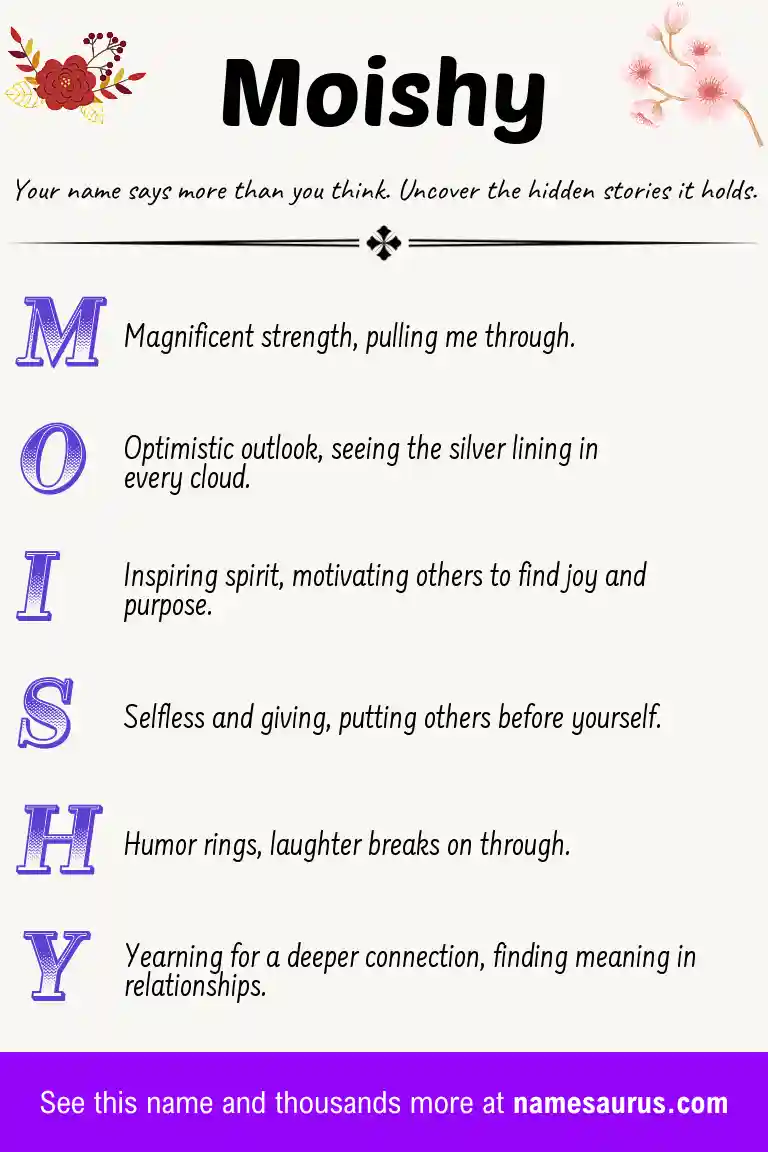 Acrostic poem about Moishy.