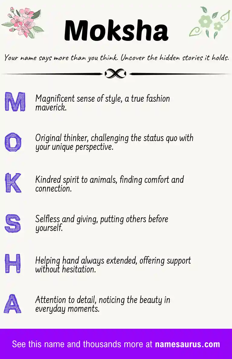 Acrostic poem about Moksha.