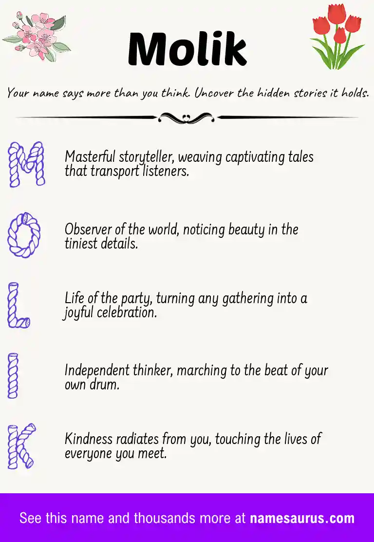 Acrostic poem about Molik.