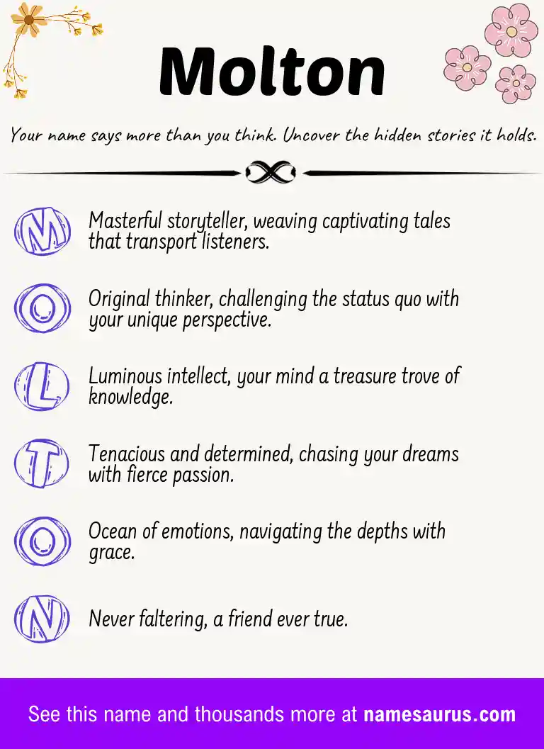 Acrostic poem about Molton.