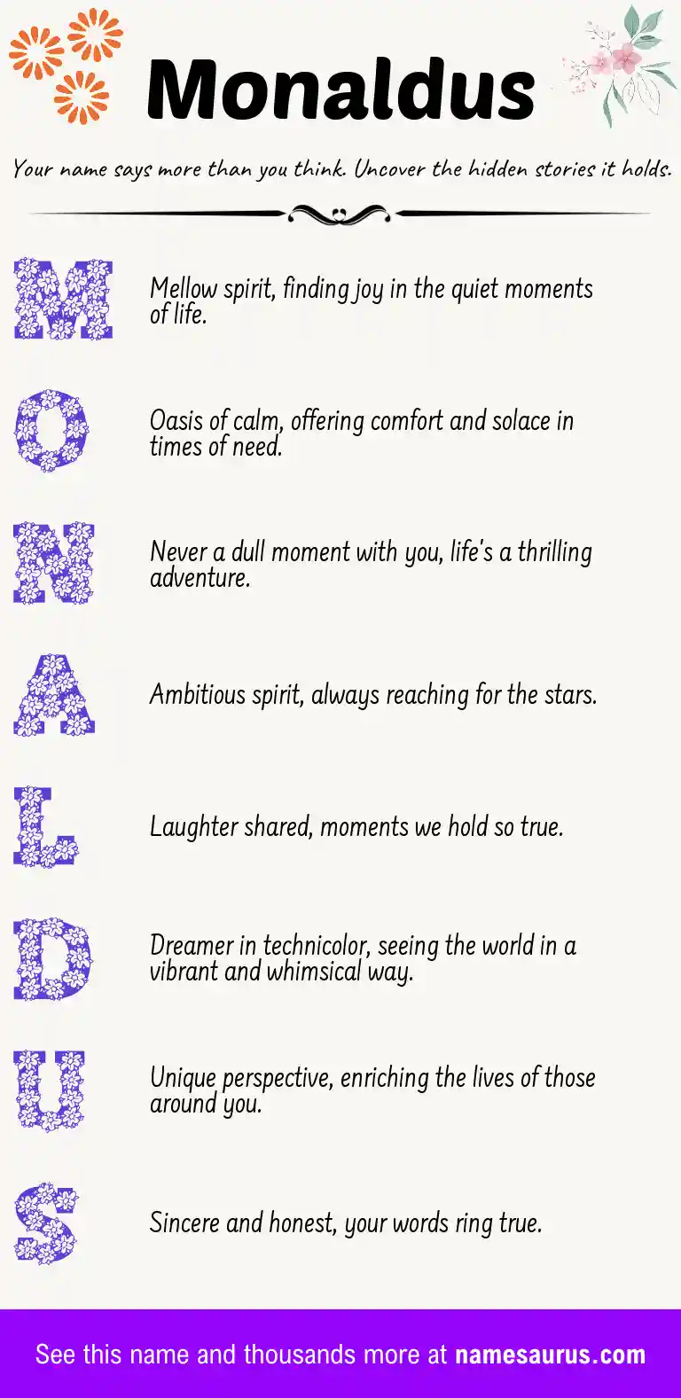 Acrostic poem about Monaldus.