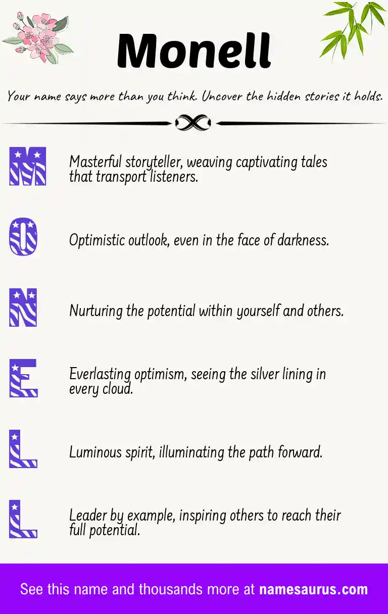 Acrostic poem about Monell.