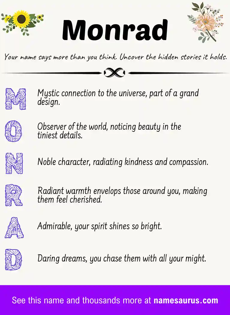 Acrostic poem about Monrad.