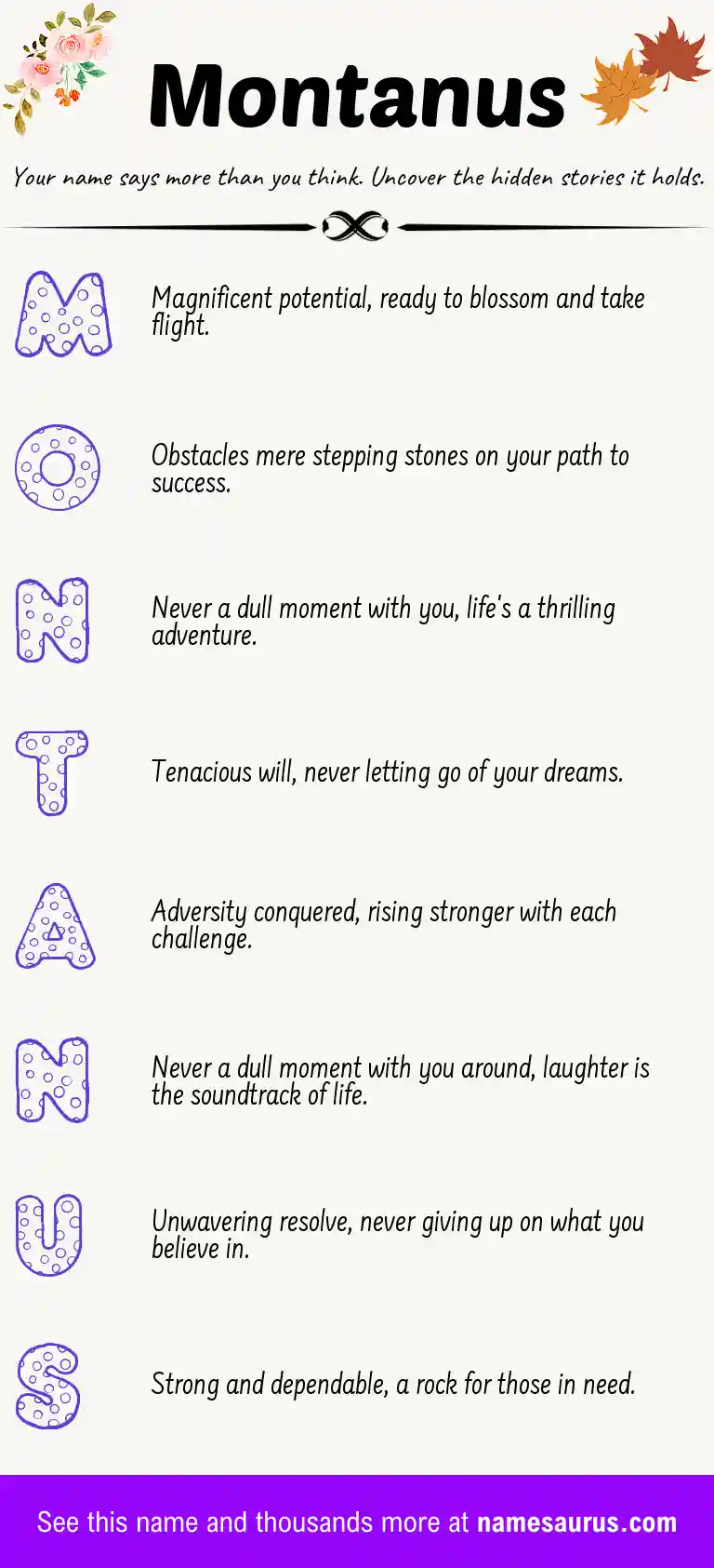 Acrostic poem about Montanus.